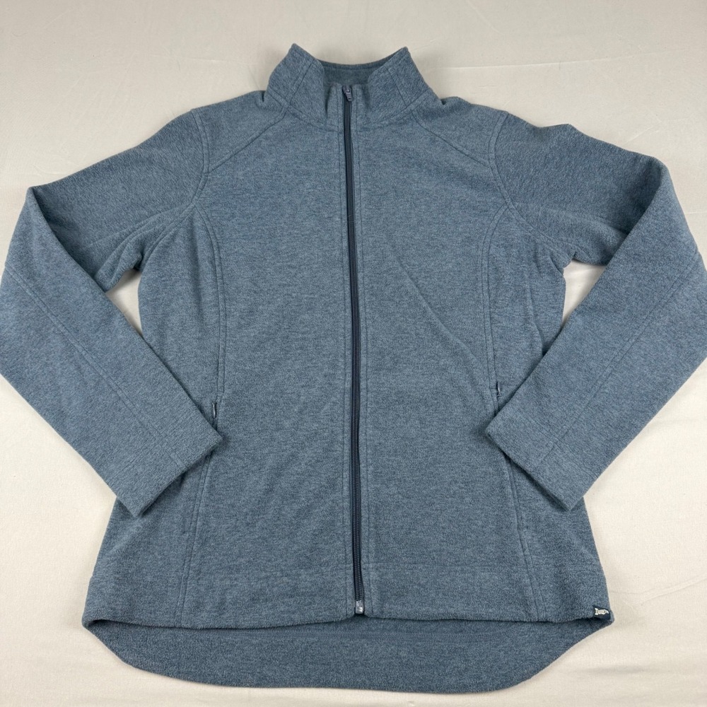 Duluth Trading Co Fleece Full Zip Jacket Blue Women's M Mock Neck Thumbholes